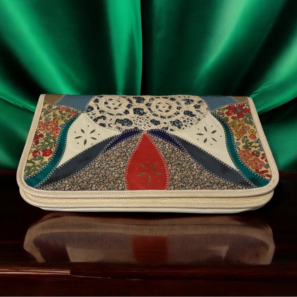 Vintage Furst & Mooney Colorful Patchwork Clutch